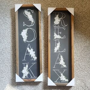 NWT - Set of Two Wall Art Signs For Bathroom